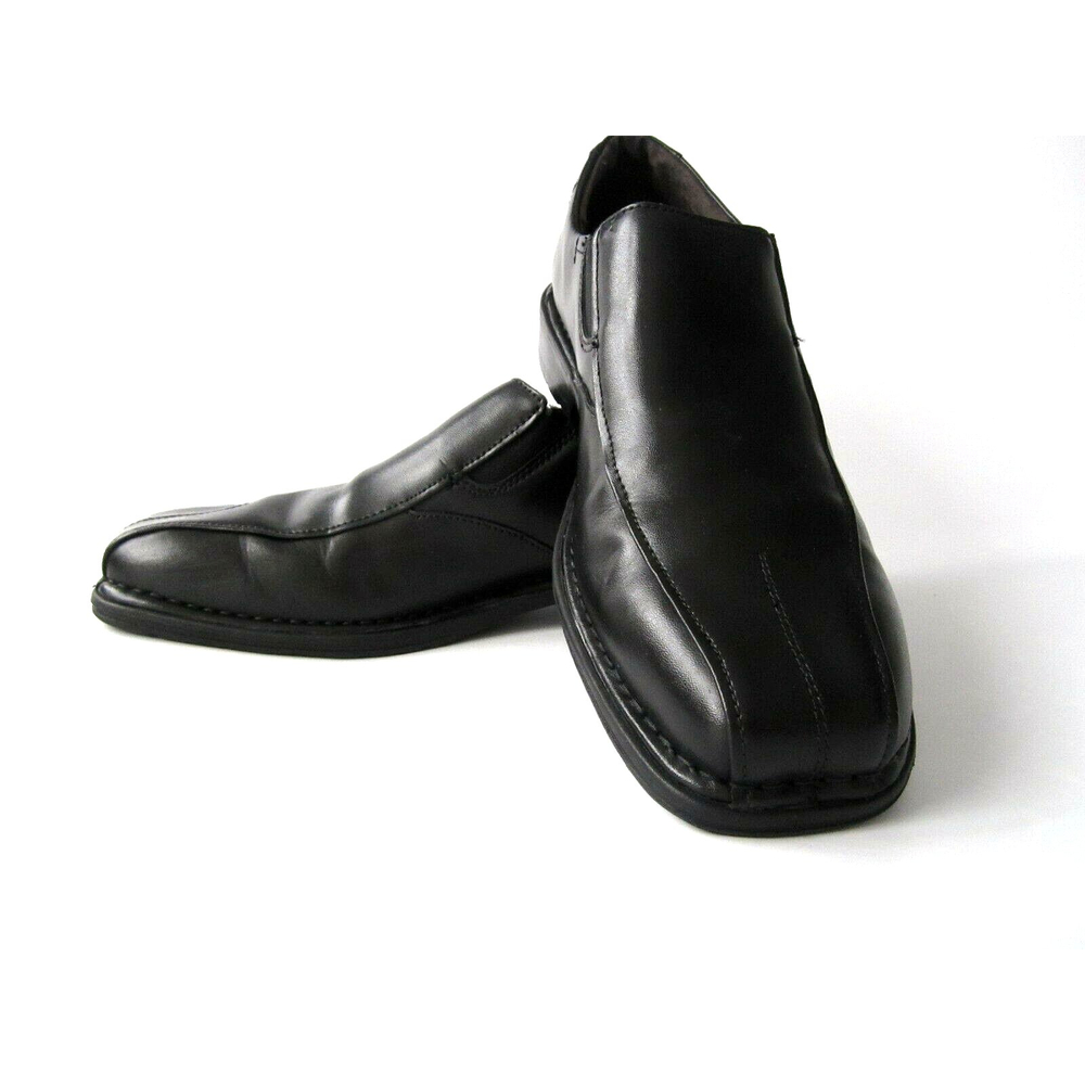 Nunn Bush Mens Size 12M Slip On Split Toe Loafers Black Leather, Gel 84040-001
